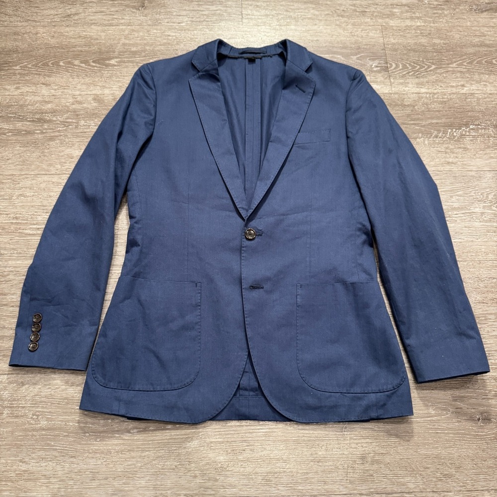 J Crew Sport Coat Mens 36 S Blue Ludlow Italy Jacket Blazer 2 Button Cotton
